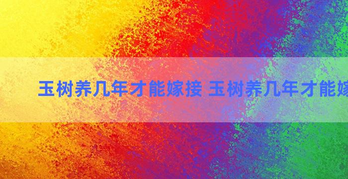 玉树养几年才能嫁接 玉树养几年才能嫁接成活